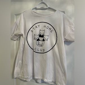 Cat lovers! Cutest tshirt! Stay home club unisex size one